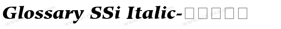Glossary SSi Italic字体转换
